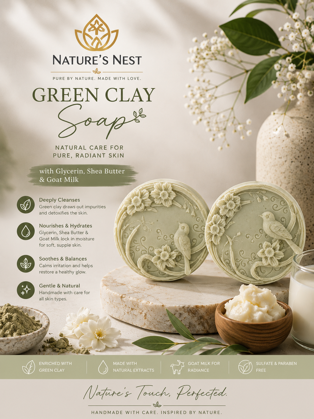 Green clay soap