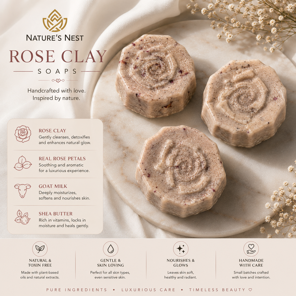 Rose clay soap