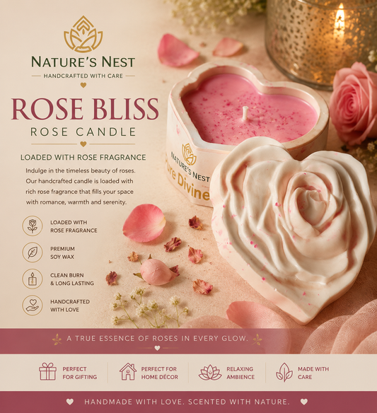 Rose Heart candle