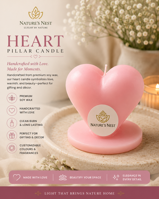 Heart Pillar Candle
